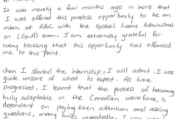 Nicola letter page 1