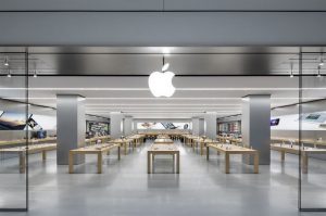 front of Apple store